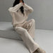 Color-Beige suit-Loose Casual Sweater Top Trousers Set-Fancey Boutique