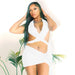 Color-White-Women Clothing Summer Wave Pattern Sexy Bandeau Strap Skirt Set-Fancey Boutique