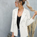Color-White-Women Blazer Clothing Spring Autumn Collared Button Small Blazer-Fancey Boutique