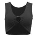 Color-Black-Women Summer Cropped V-neck Solid Color Small Top Metal Ring Hollow Out Cutout Backless Sexy Slim Vest-Fancey Boutique