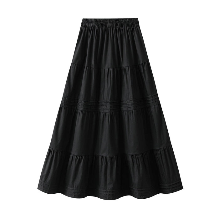 Women Skirt Spring, Autumn Summer High Waist Fairy A Line Pettiskirt Ballet Tiered Dress-Black-Fancey Boutique