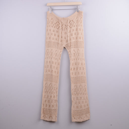 Color-Apricot-Hand Crochet Hollow Out Cutout out Strap Beach Pants Women Casual Trousers-Fancey Boutique