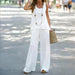 Women Clothing Spring Summer Casual Solid Color Vest Pants Set-White-Fancey Boutique