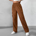 Autumn Winter Women Clothing Loose Elastic Waist Overalls Corduroy Wide Leg Straight Casual Trousers-Fancey Boutique