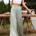 Color-Mint-Spot Goods Summer Casual Wide Leg Cotton Linen Popular High Waist Loose Pants Women Pants-Fancey Boutique