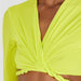 Color-Mustard Green Top-Women Set Summer Lightly Mature Advanced Sexy V Neck Top Skirt Two Piece Set-Fancey Boutique