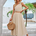 Color-Apricot-Summer Women Clothing Fresh Solid Color Oblique Shoulder Waist Skirt Set-Fancey Boutique