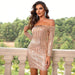 Color-Gold-Women Clothing Sexy off the Shoulder Sequined Tight Dress-Fancey Boutique