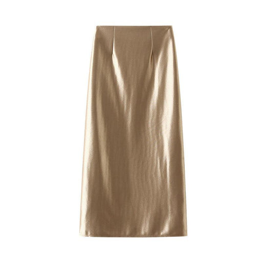Color-Gold-High Grade Golden Skirt for Women Small Size Chinese Beautiful Skirt-Fancey Boutique