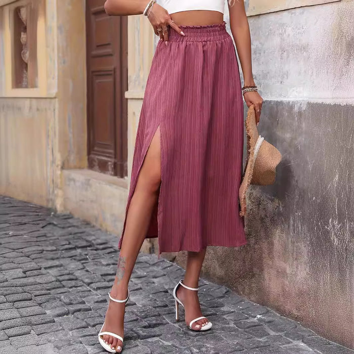 Popular Spring Autumn Women Clothing Fashionable Elegant Pleated Slit Skirt-Fancey Boutique