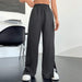 Autumn Winter Women Clothing Casual Exercise Trousers Elastic Waist Wide Leg Straight Sweatpants-Fancey Boutique