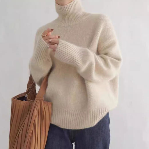 Idle Turtleneck Knitting Sweater Women Autumn Winter Soft Glutinous Solid Color Loose Inner Wear Comfortable Korean Women Dinified Sweater-Fancey Boutique