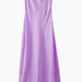 Color-Purple-Spring Summer Back Hollow Out Cutout Design Silk Satin Texture Slit Dress-Fancey Boutique