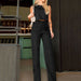 Color-Black-Women Suit Summer Casual Loose Solid Color Trousers Two Piece Set-Fancey Boutique
