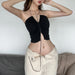 Autumn Women Clothing Solid Color Slim Fit Halter Strap Sexy Backless Vest for Women-Fancey Boutique