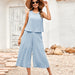 Color-Blue-Spring Summer Women Clothing Solid Color Casual Loose Sleeveless Women Jumpsuit-Fancey Boutique