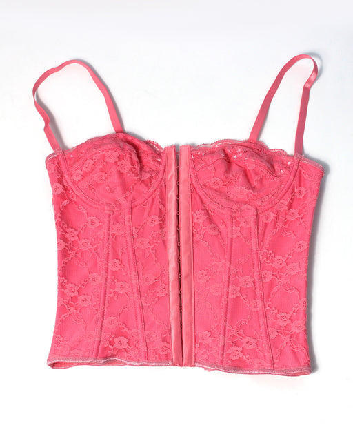 Color-Pink-Corset Women Clothing Boning Steel Ring Wrapped Chest Breasted Backless Vest Sexy Solid Color Lace Sling-Fancey Boutique