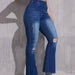 Ripped Slim Fit Wide Leg High Waist Elastic Waist Jeans for Women-Fancey Boutique