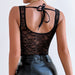 Black Lace Grenadine Splicing Sling Sexy Sexy Top Sexy Bandage Backless Underwaist-Fancey Boutique