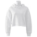 Sports Hoodie Short Women Clothing Cropped Loose Hooded Yoga Clothing Top Coat-White-Fancey Boutique