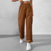 Autumn Winter Women Clothing Loose Elastic Waist Overalls Corduroy Wide Leg Straight Casual Trousers-Fancey Boutique