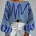 Loose Pullover Knitting Sweater Women Lantern Sleeve Design Sweater Women-Blue-Fancey Boutique