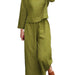 Color-Green-Casual Loose Solid Color Shirt Long Sleeve Trousers Two Piece Set-Fancey Boutique