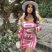 Women Off Shoulder Wrapped Chest Long Sleeve Sexy Hip Dress Popular-Fancey Boutique