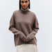 Color-Dark Brown-Women Clothing Two Collared Sweater Loose European Turtleneck Autumn Winter Anti Pilling Sweater-Fancey Boutique