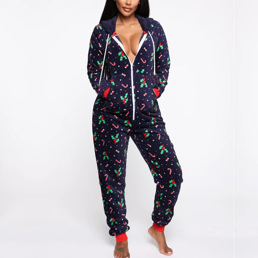 Color-Purplish Blue-Women Clothing Christmas Plaid Homewear Hooded Casual Pajamas Autumn Winter-Fancey Boutique