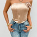 Women Clothing Spring Summer Slim Fit Solid Color Corsage Tube Top-Apricot-Fancey Boutique