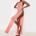 Women Dress Split Woolen Dress Sexy Spaghetti Straps Knitted Maxi Dress Vacation Dress-Pink-Fancey Boutique