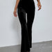 Sexy Slim Trousers Solid Color High Waist Velvet Bell Bottom Pants Spring Women Clothing New Fashion-Fancey Boutique