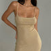 Mid Length Tight Knitted Dress Summer Sexy Slit Camisole Dress-Fancey Boutique