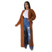 Color-Brown-Autumn Winter Women Clothing Sexy Casual Long Sleeve Long Sweater Coat-Fancey Boutique