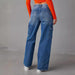 Y2g Multi Bag Jeans for Women High Waist Straight Pants Washed Loose Jeans-Fancey Boutique