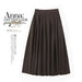 Color-Brown-Woolen Skirt Women Autumn Winter Pleated Umbrella Skirt High Waist Design A line Big Hem Dress Korean Women Clothing-Fancey Boutique