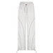 Color-White-Street Line Stitching Design Sexy Dance Sports Pants Elastic Waist All Match Close Ankle Tied Wide Leg Casual Pants-Fancey Boutique