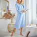 Color-Light Blue-Autumn Winter Women Home Clothes Pajamas Long Sleeved Cotton Lace Home Nightdress Women-Fancey Boutique