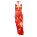 Spring Holiday Sexy Printed Pockets Collar Backless Strap Dress for Women-Fancey Boutique