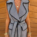 Color-Gray-Women Color Contrast Lace up All Match Vest Autumn Winter-Fancey Boutique