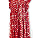 Color-Red-Ladies Floral Casual Flying Sleeves Gathers Ruffled Printed Mid Length Dress-Fancey Boutique