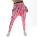 Color-Pink-Metallic Coated Fabric Saggy Pants Street Harem Pants Loose All Match Baggy Pants-Fancey Boutique