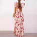 Arrival Women Floral Printing off the Shoulder Stitching Backless Summer Maxi Dress-Fancey Boutique