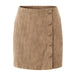 Color-Ivory-Women Clothing Corduroy Skirt Autumn Winter Solid Color Cloth Buckle Zipper Skirt High Waist Slim Hip Skirt-Fancey Boutique