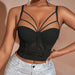 Slip Triangle Strap Vest Women Shaping Corset Sexy with Steel Ring Backless Corset Inner Wear-Tank Top-Black-Fancey Boutique