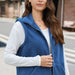 Women's Polar Fleece Zipper Collared Waistcoat-royal blue-Fancey Boutique