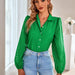 Color-Green-Autumn Winter Casual Women Clothing Single Breasted Collared Plaid Shirt Women-Fancey Boutique