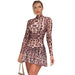 Women Autumn Printed Sexy Slim Fit Leopard Print Long Sleeve Dress-Camel-Fancey Boutique