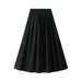Color-Korean Pleated Skirt Women Autumn High Waist Midi Skirt Small Drape Covering Large Swing Skirt-Fancey Boutique